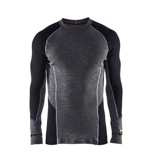 489717329699L Blakläder Unterhemd warm Merinowolle grau/schwarz L-0