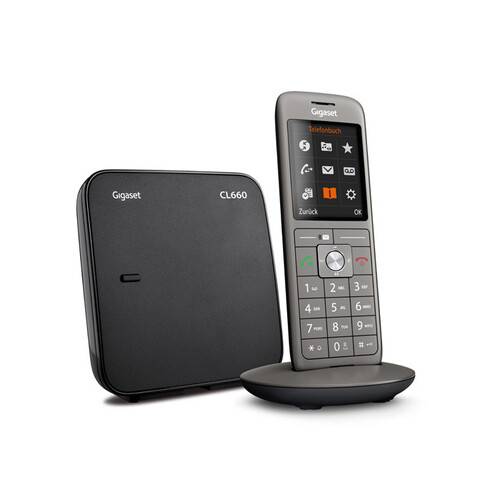 S30852-H2804-C101 Gigaset CL660 Dect SLT Clip Schnurlostelefon Farbdisplay grau-0