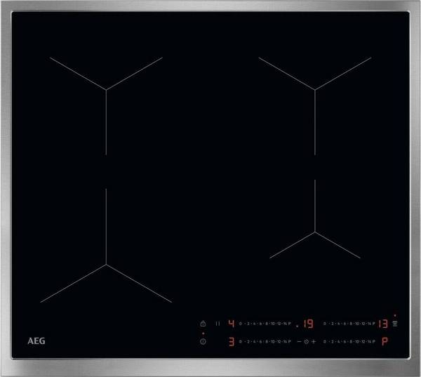 AEG Induktionskochfeld TO64IA0FXB | 60 cm | 4 Kochzonen | PowerBoost | Hob2Hood | Touch-Bedienung | Edelstahl-Rahmen