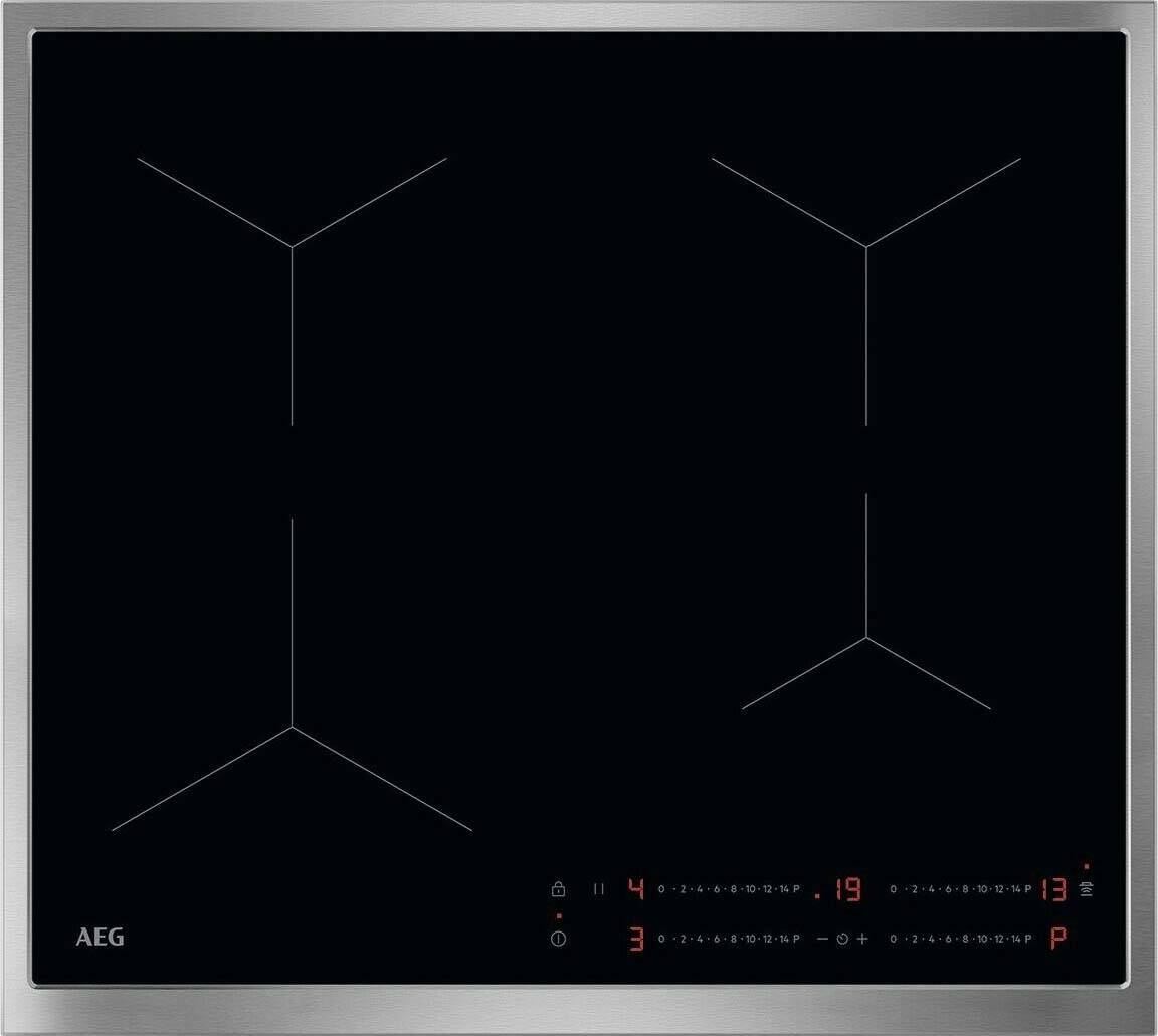 AEG Induktionskochfeld TO64IA0FXB | 60 cm | 4 Kochzonen | PowerBoost | Hob2Hood | Touch-Bedienung | Edelstahl-Rahmen-0