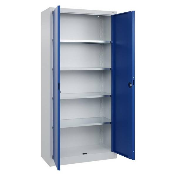 C+P Werkstattschrank Basis PLUS, 1950x930x400mm, lichtgrau/enzianblau