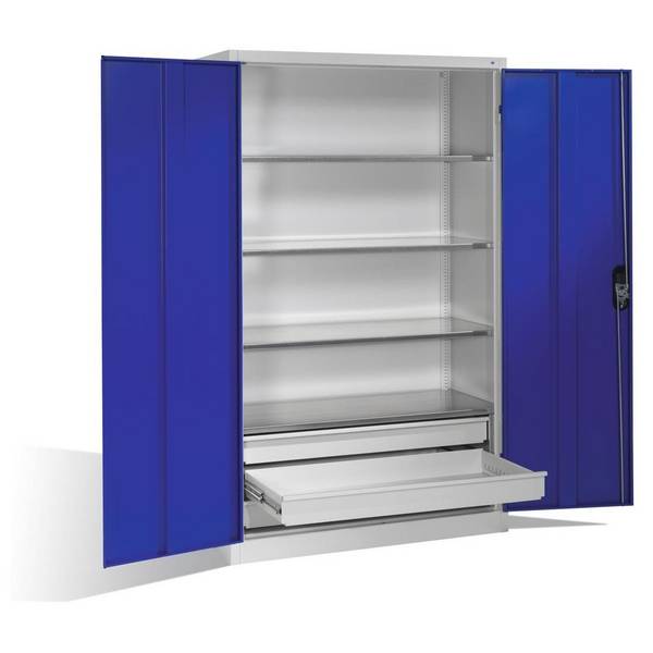 C+P Werkzeugschrank Acurado, 1950x1200x500mm, lichtgrau/enzianblau