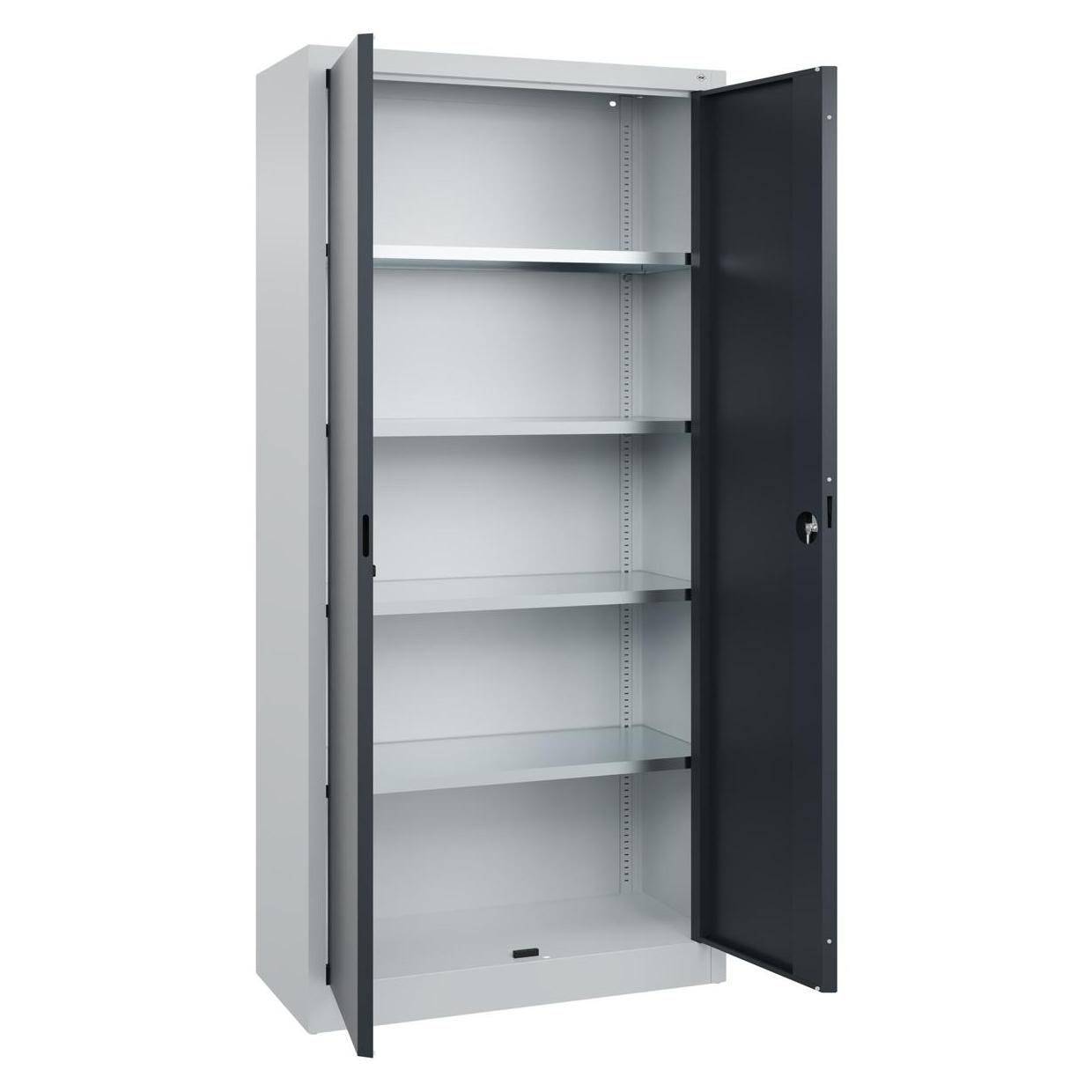 C+P Werkstattschrank Basis PLUS, 1950x930x400mm, lichtgrau/anthrazitgrau