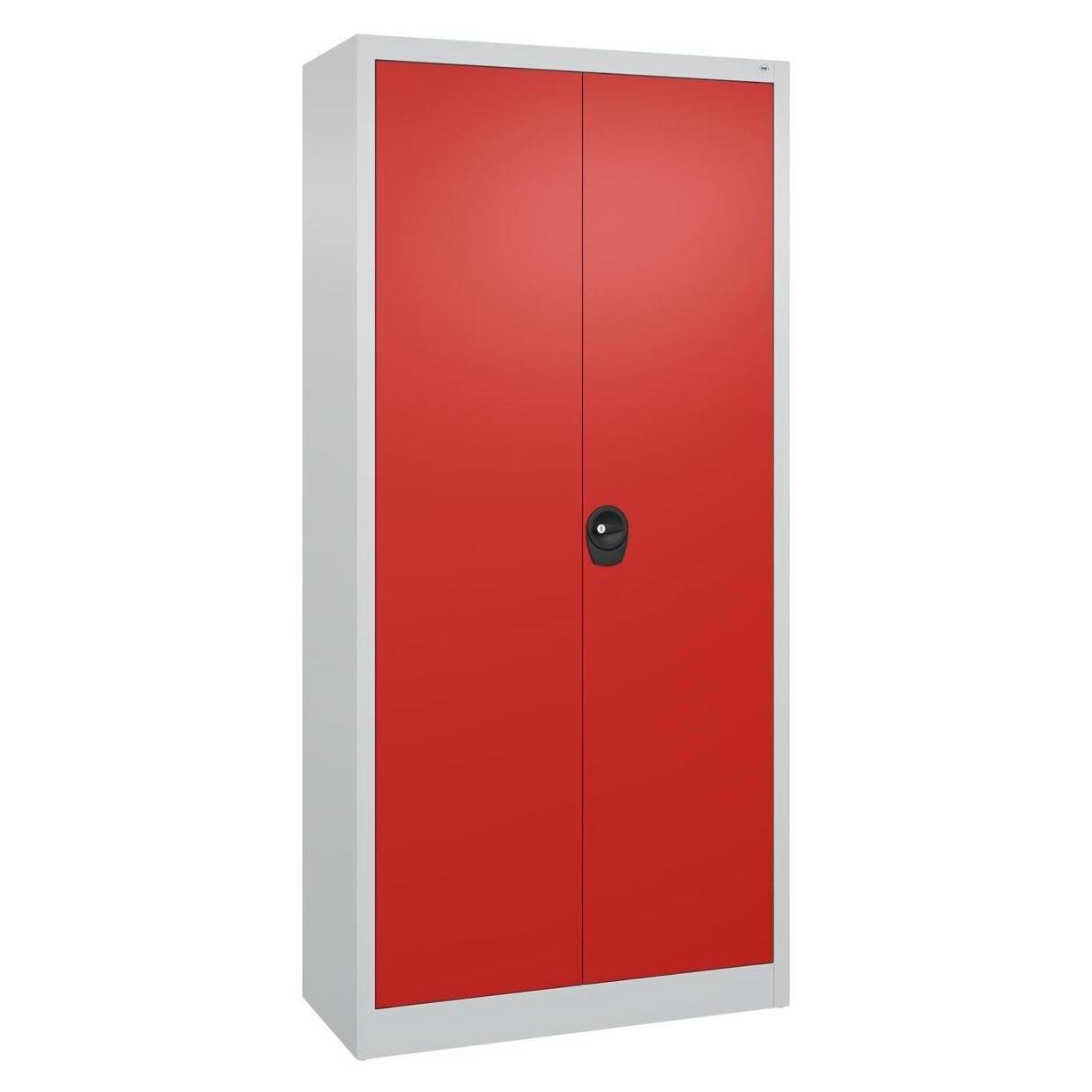 C+P Büro-Flügeltürenschrank Basis PLUS, 1950x930x400mm, lichtgrau/verkehrsrot-4