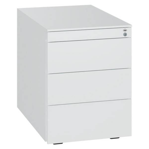 C+P Stahl-Rollcontainer Asisto, 563x430x581mm, reinweiß/reinweiß