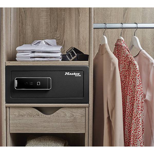 Sicherheitstresor mit biometrischem Schloss Stahl schwarz HxBxT 195 x 430 x 370 mm. Master Lock Deutschland-1