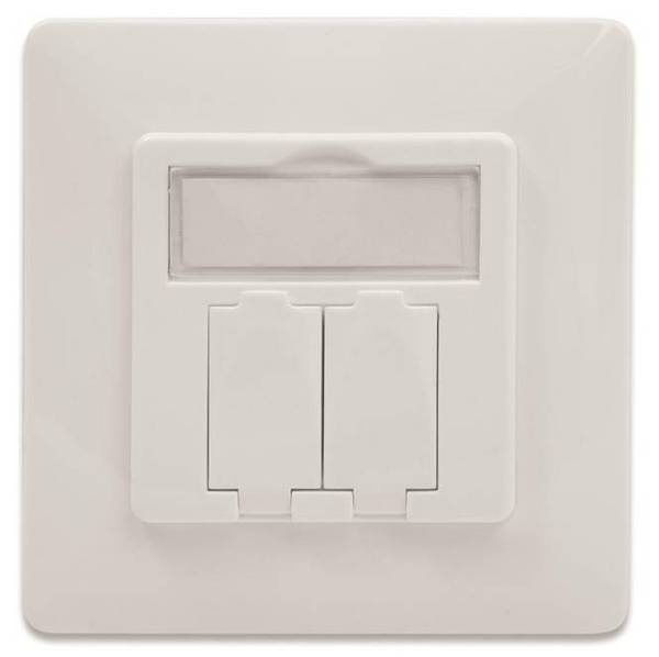 ASSM Leerdose f.Keystone Module DN-93831 2-fach Rahmen+Zentralpl. rw designfähig Netzw.Telekomm