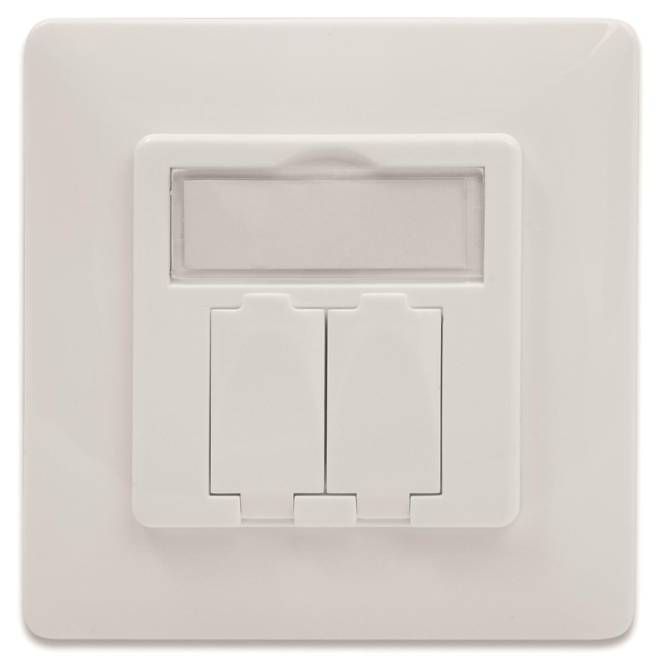 ASSM Leerdose f.Keystone Module DN-93831 2-fach Rahmen+Zentralpl. rw designfähig Netzw.Telekomm-0