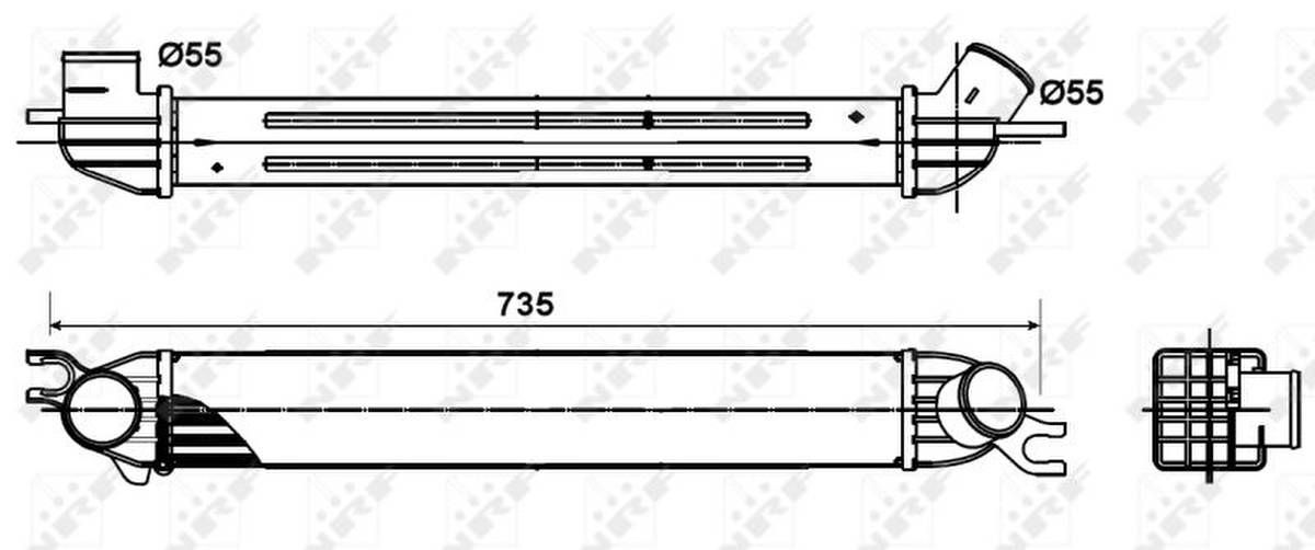 Ladeluftkühler 540 mm - 85 mm NRF passend für u.a. MINI MINI-3