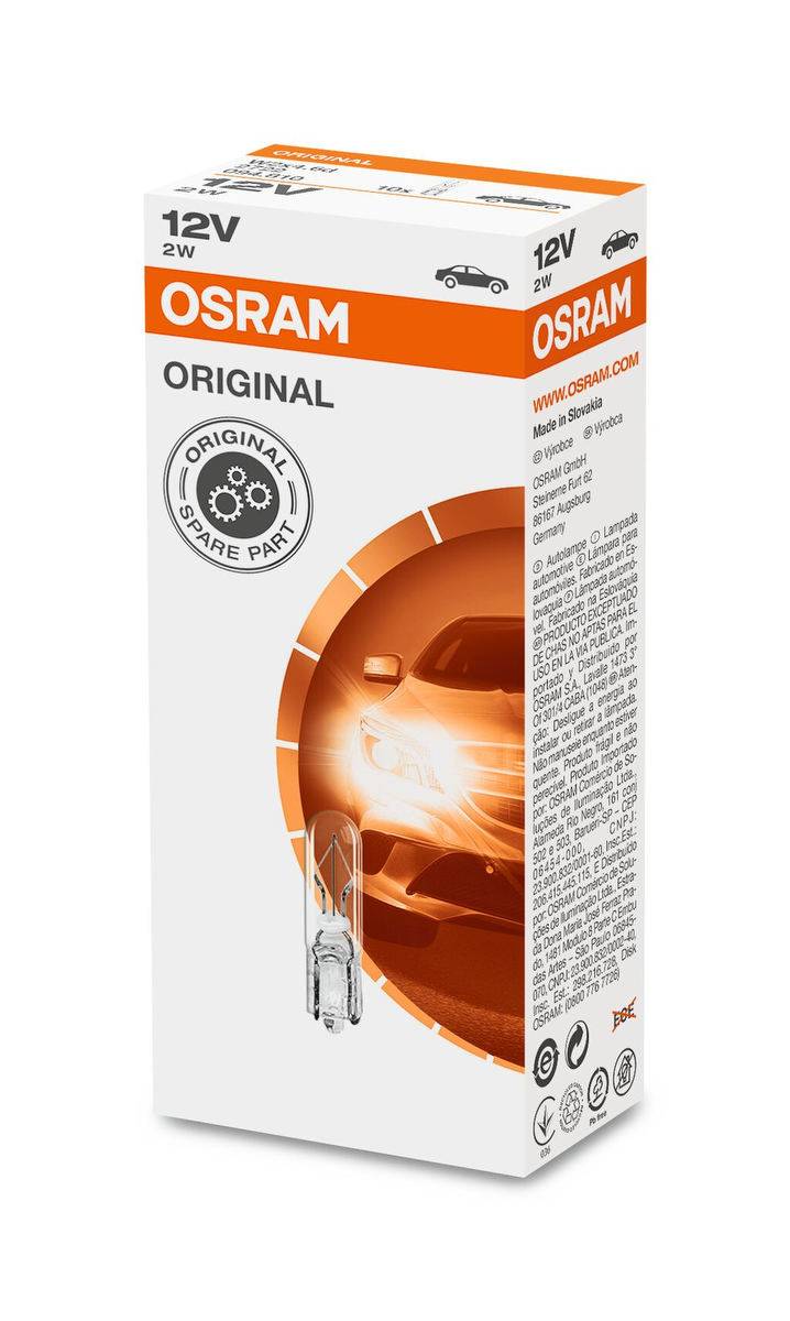 10 Glühlampen 12V mit Glasquetschsockel 12lm OSRAM ORIGINAL LINE für PKW-0