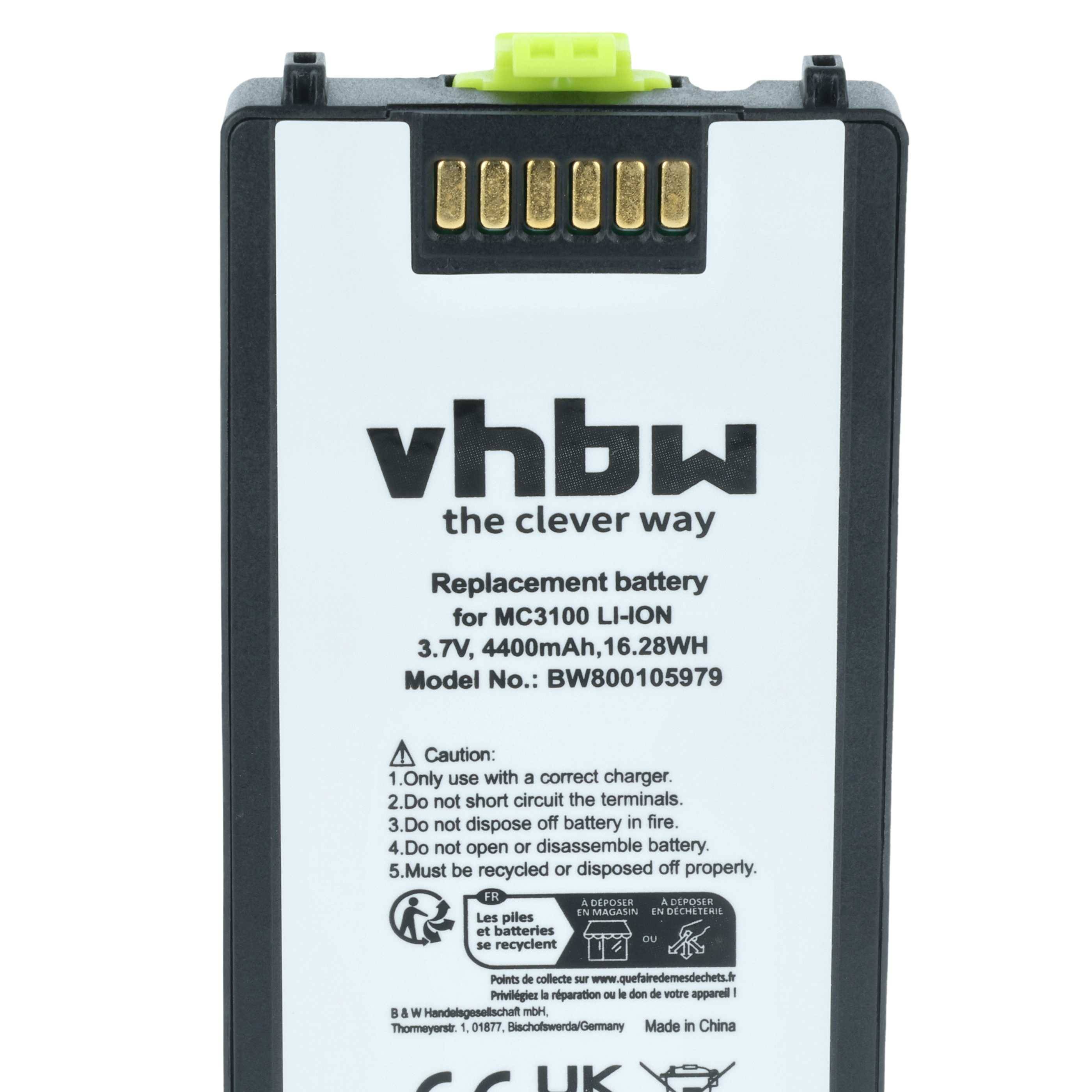 vhbw Akku Ersatz für Symbol 82-127909-02 | BTRY-MC31KAB02, BTRY-MC31KAB02-50 für Barcodescanner POS (4400 mAh, 3,7 V-3