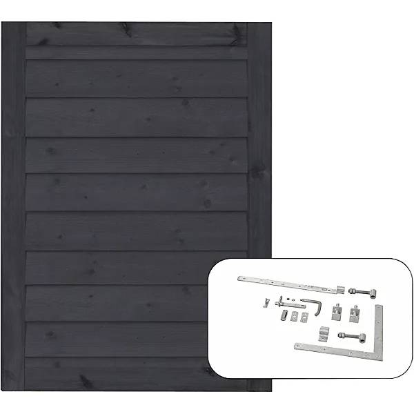 PLUS Klink Einzeltür inkl. Beschläge Holz BxH 1000 x 1250 mm schwarz. PLUS AS 84161849
