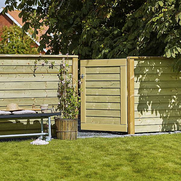 PLUS Klink Profilzaun Holz BxH 1740 x 1290 mm natur. PLUS AS 84162249-3