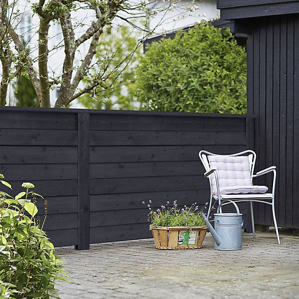 PLUS Klink Profilzaun Holz BxH 1740 x 910 mm schwarz. PLUS AS 84162149-3