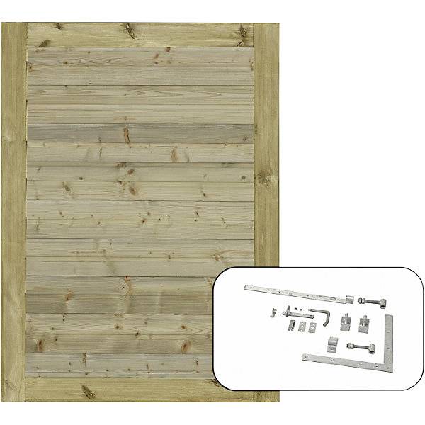 PLUS Plank Einzeltür inkl. Beschläge Holz BxH 1000 x 1250 mm natur. PLUS AS 84159849-0