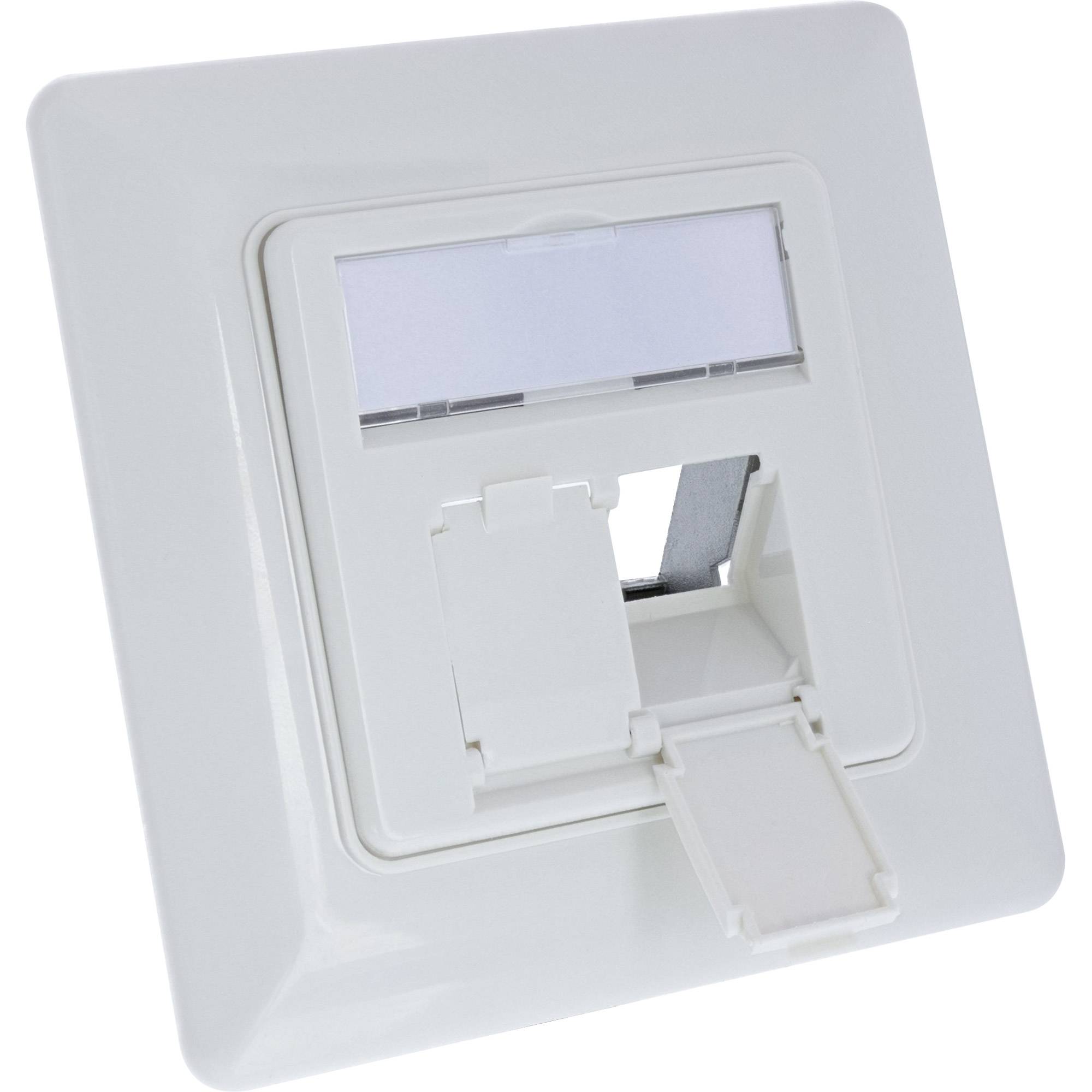 InLine® Rahmenset für 2x RJ45 Bu/LSA Einsatz, Keystone SNAP-In, weiß RAL9010-0