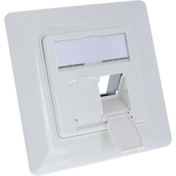 InLine® Rahmenset für 2x RJ45 Bu/LSA Einsatz, Keystone SNAP-In, weiß RAL9010