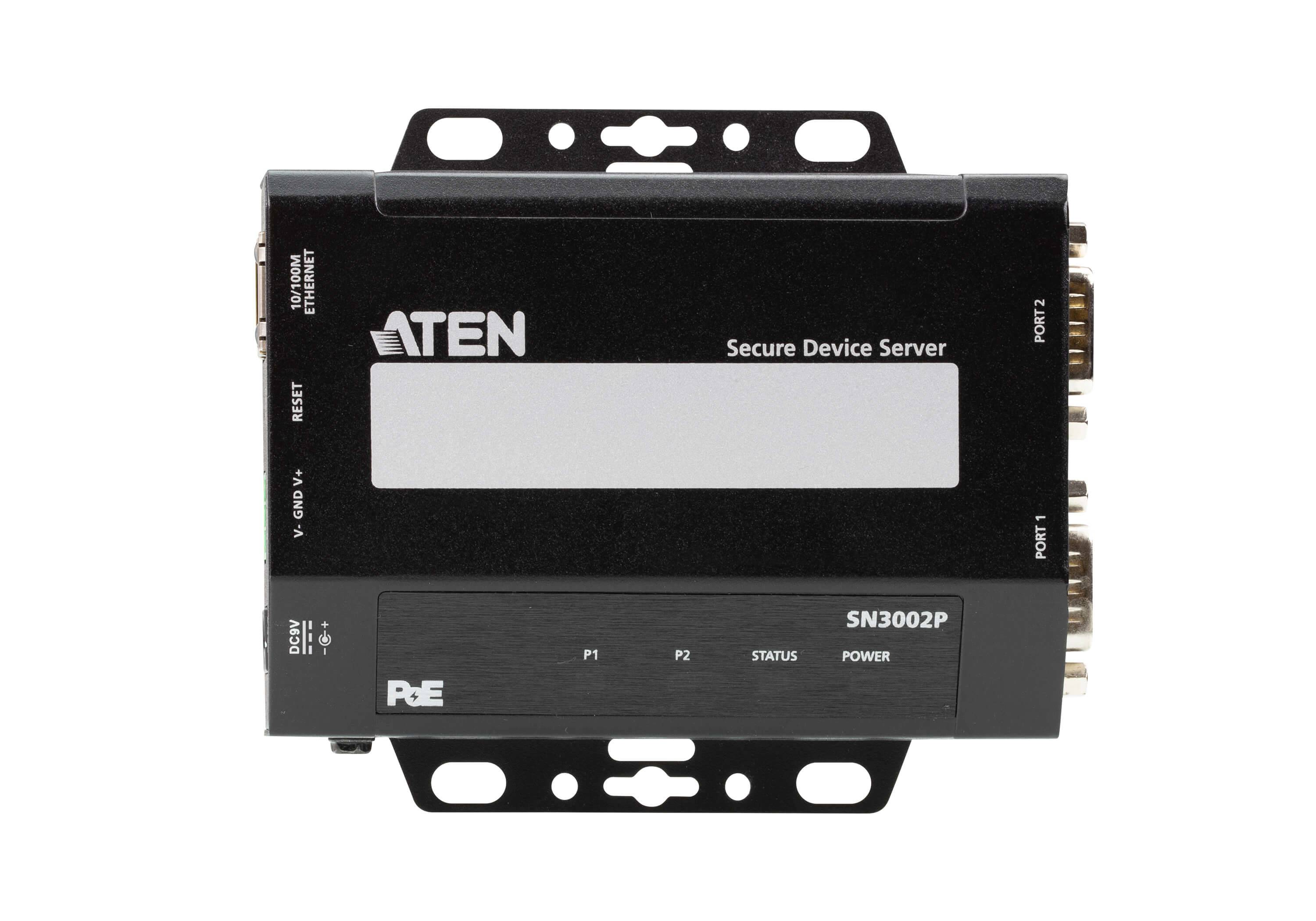 ATEN 2-Port RS-232 Sec Device Server over Ethernet Transmission PoE Power-3