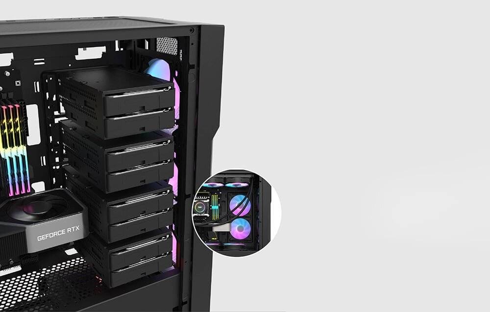 Preisbild für Darkflash DK431 Mesh Computergehäuse (schwarz) + 4 ARGB Lüfter