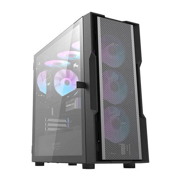 Darkflash DK431 Mesh Computergehäuse (schwarz) + 4 ARGB Lüfter