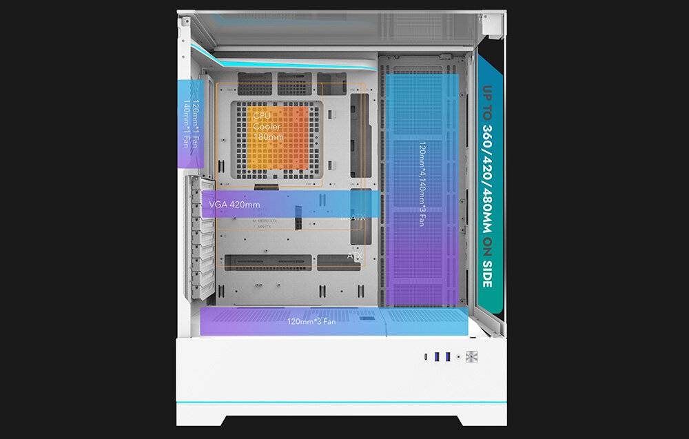 Preisbild für Darkflash DY450 PRO Computergehäuse (weiß) + 1 Lüfter