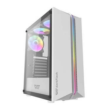 DARKFLASH - DK151 white - Darkflash DK151 LED-Computergehäuse (weiß) + 3 RGB-Lüfter