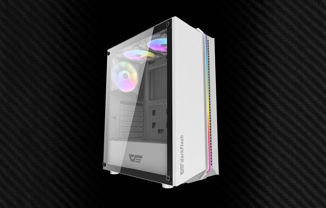 DARKFLASH - DK151 white - Darkflash DK151 LED-Computergehäuse (weiß) + 3 RGB-Lüfter-2