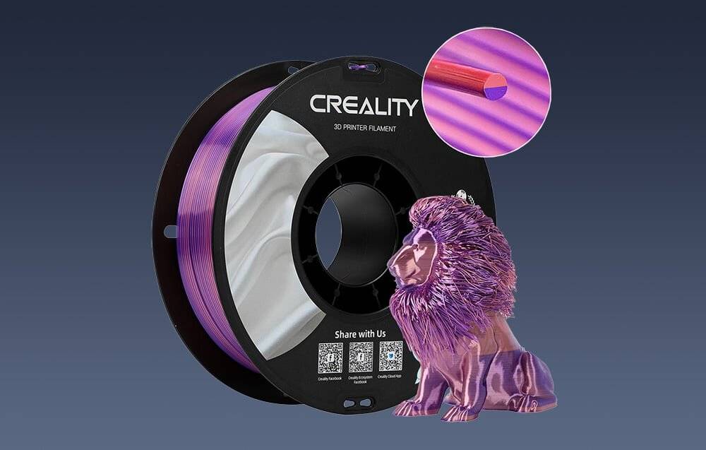 Creality CR-Silk PLA Filament 1.75 mm 1 kg Pink Purple-0