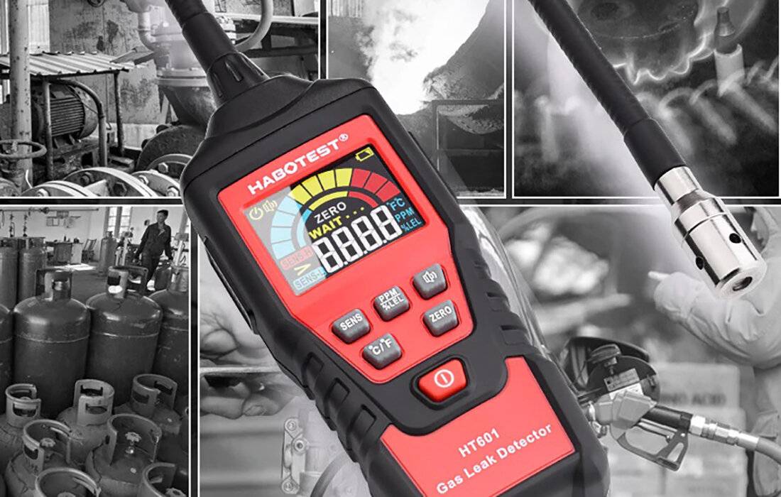 Gasleckdetektor Habotest HT601B mit HD-LCD-Display, Temperaturmessung und Alarmfunktion-1