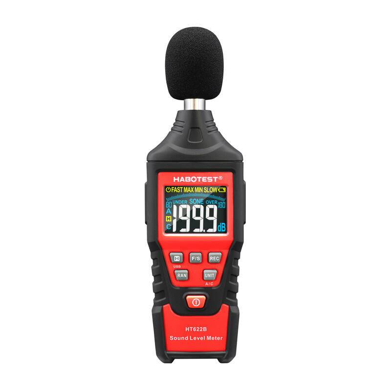 Habotest HT622B Digitales Schallpegelmessgerät, 30-130 dB, USB-Anschluss, Farbdisplay-0