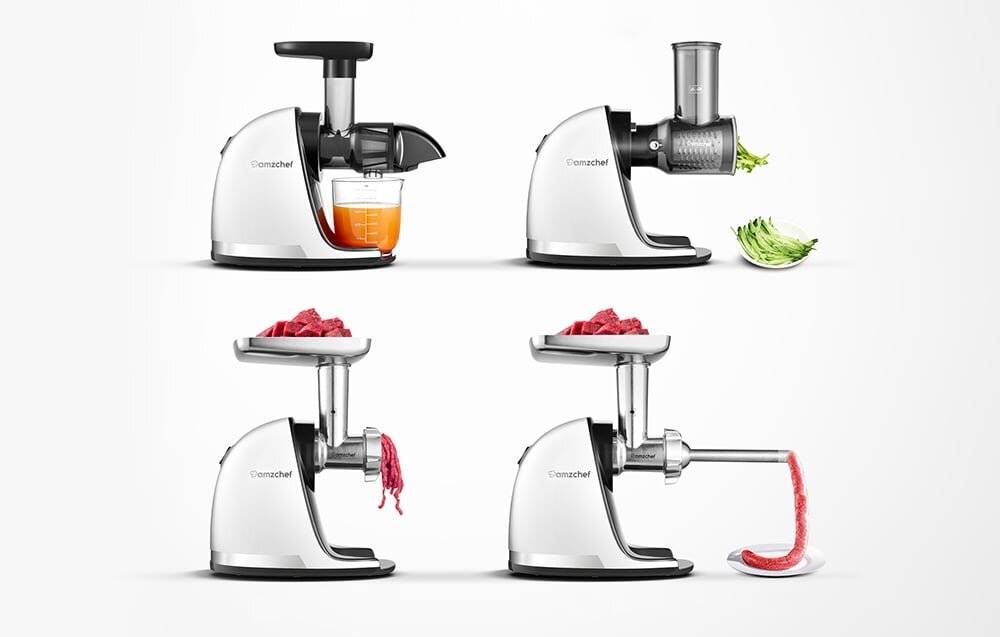 Langsam-Entsafter AMZCHEF 1501-WT (Weiß)-4