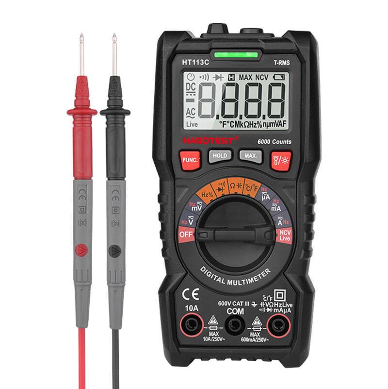 Habotest HT113C Digital-Multimeter, 6000 Counts, NCV, AC/DC Spannung/Strom, Widerstand