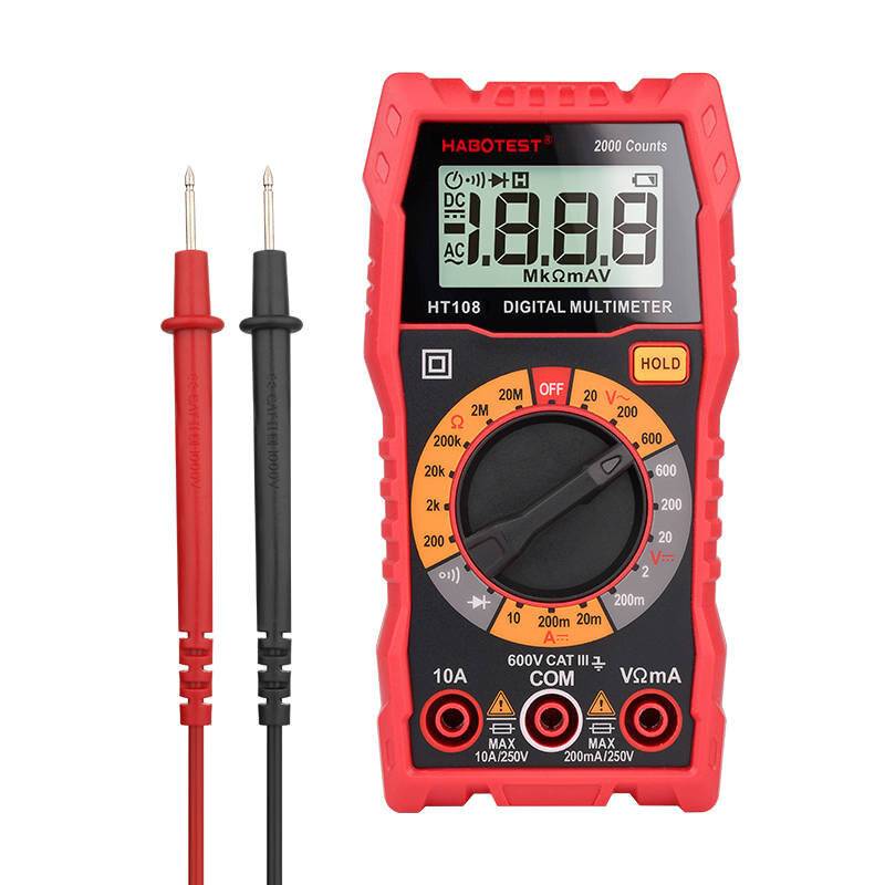 Habotest HT108L Digital-Multimeter, CAT III 600V, 2000 Counts, True RMS-0