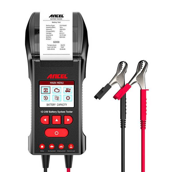 Batterietester Ancel BST600 mit Thermodrucker, 12V/24V, für Blei-Säure/AGM/GEL
