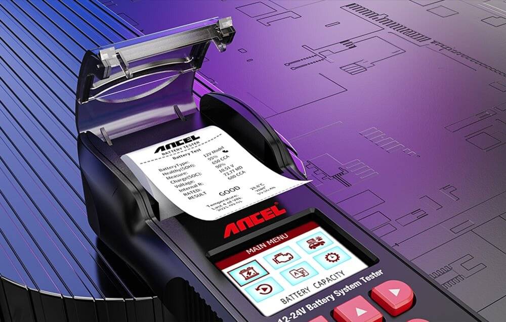 Batterietester Ancel BST600 mit Thermodrucker, 12V/24V, für Blei-Säure/AGM/GEL-2