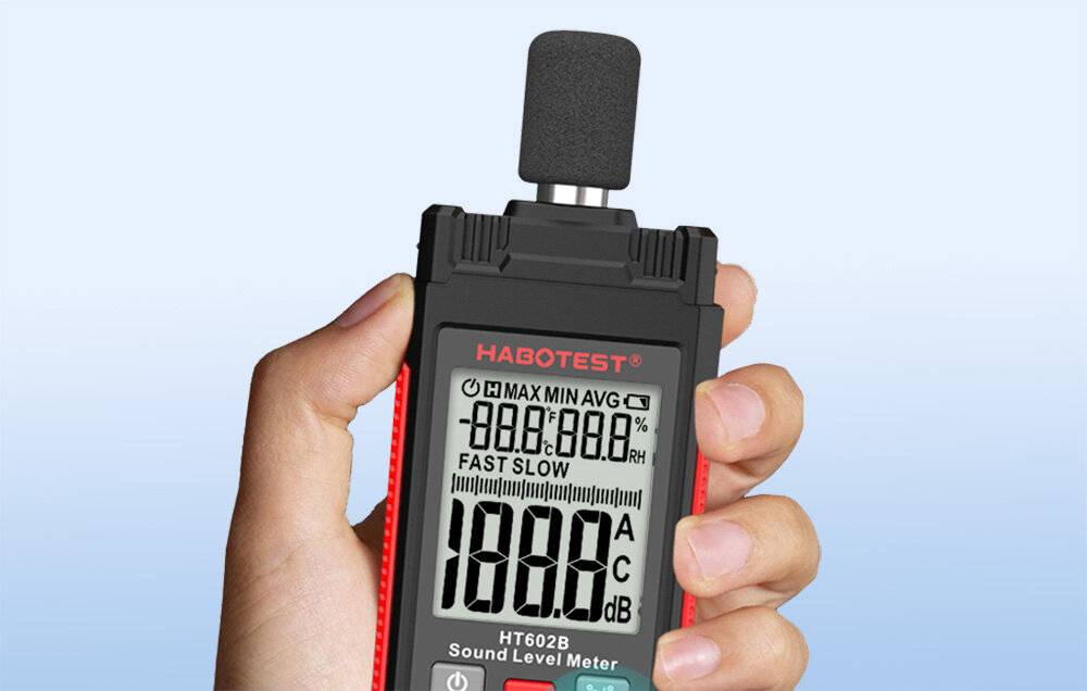 Preisbild für Habotest HT602B Schallpegelmesser, 30-130 dB, USB-Anschluss, LCD-Farbdisplay