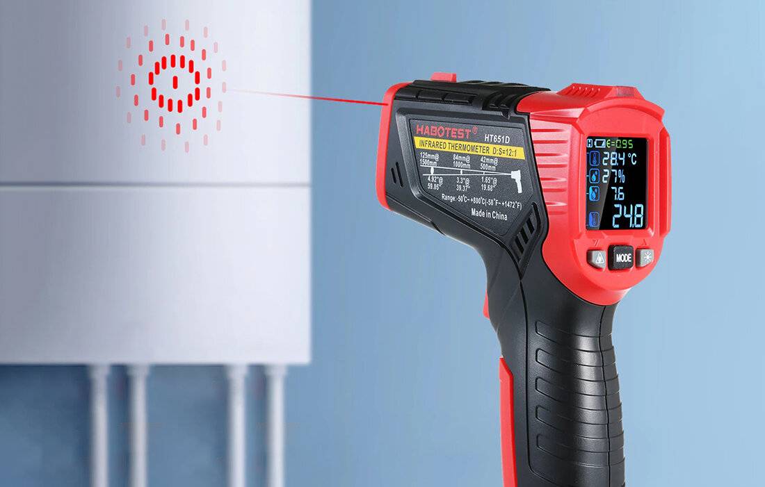 Preisbild für Habotest - HT651D - Digitales Laser-Pyrometer Habotest HT651D, Feuchtigkeitsmesser