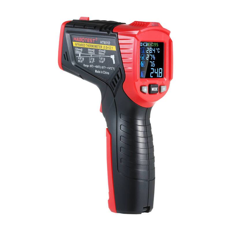 Habotest - HT651D - Digitales Laser-Pyrometer Habotest HT651D, Feuchtigkeitsmesser-0