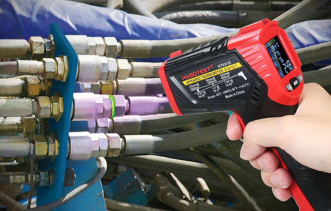 Habotest - HT651D - Digitales Laser-Pyrometer Habotest HT651D, Feuchtigkeitsmesser-1