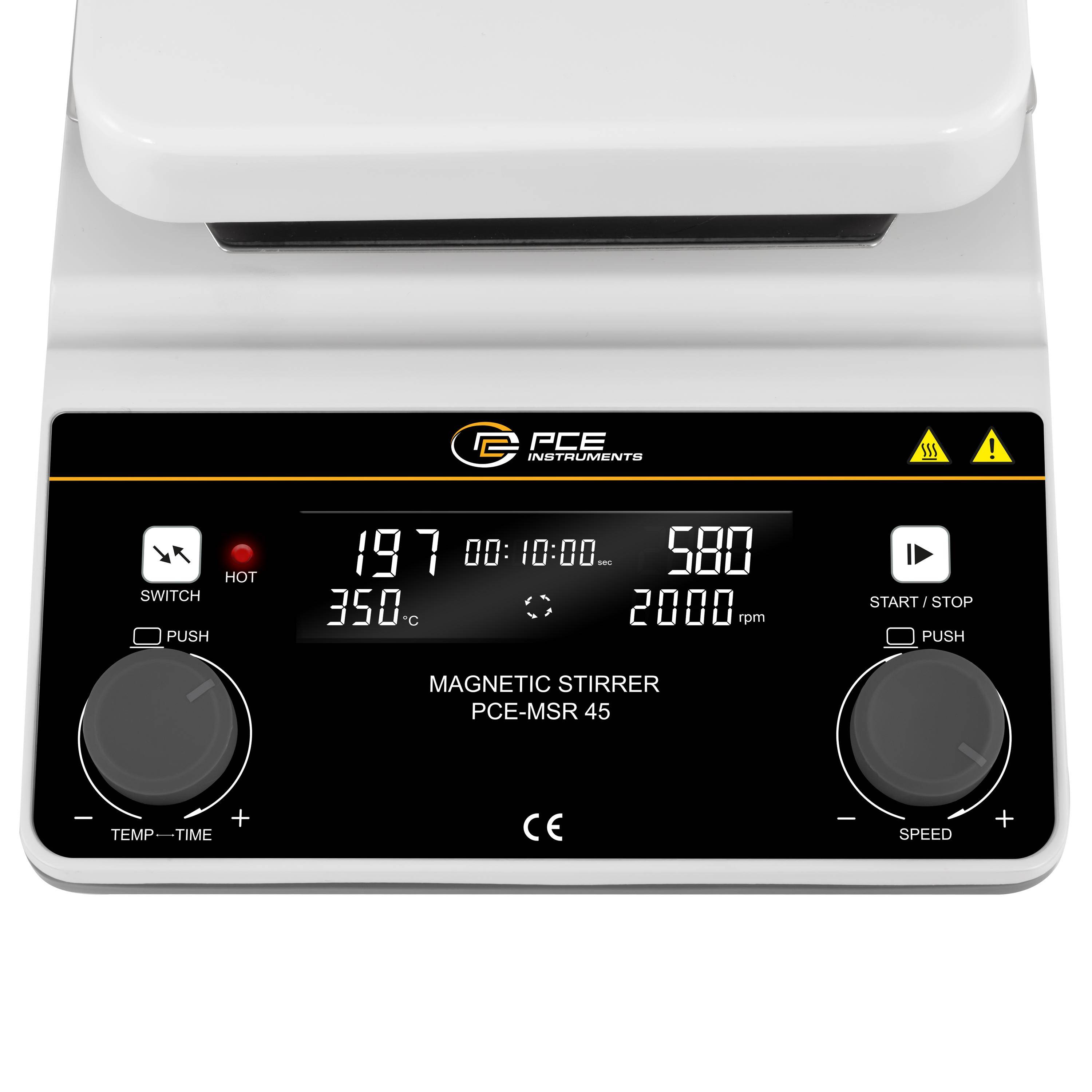 PCE Instruments Magnetrührer PCE-MSR 45 mit integrierter Heizfunktion bis 350 °C |100 ... 2000 U/min |20 Liter Rührmenge-2
