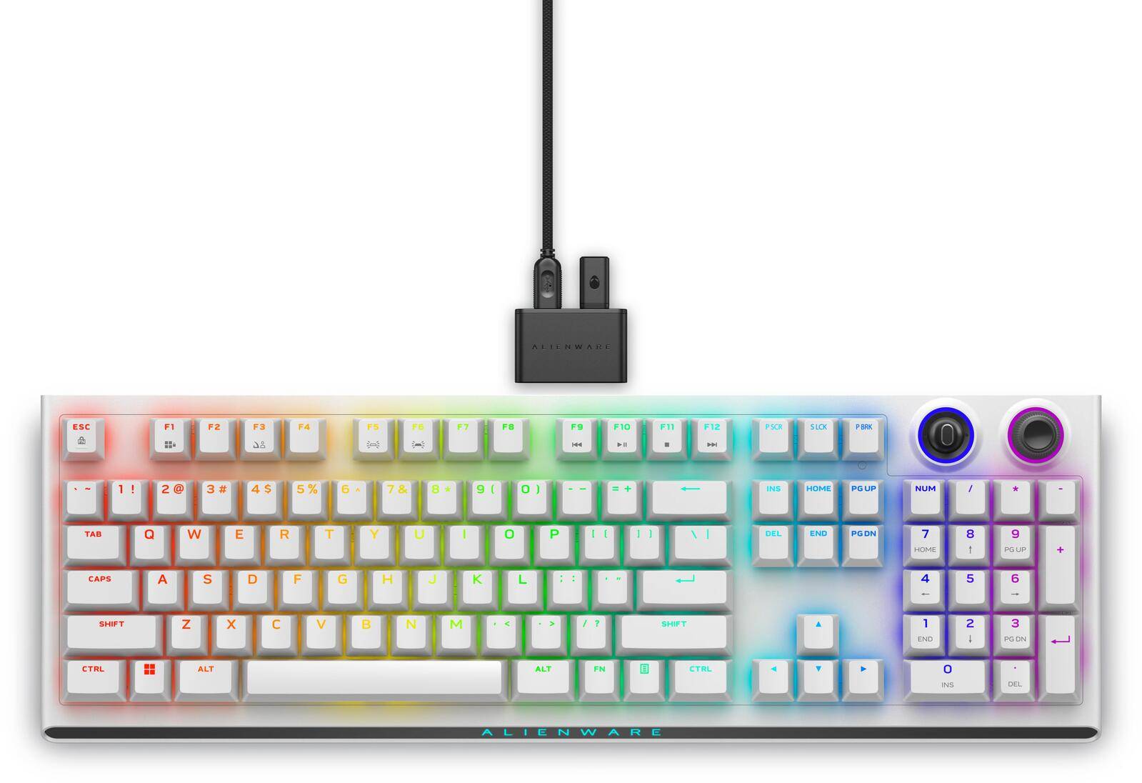 Alienware-Wireless-Tri-Mode-Gamingtastatur AW920K QWERTY US-Englisch, Lunar Light-0