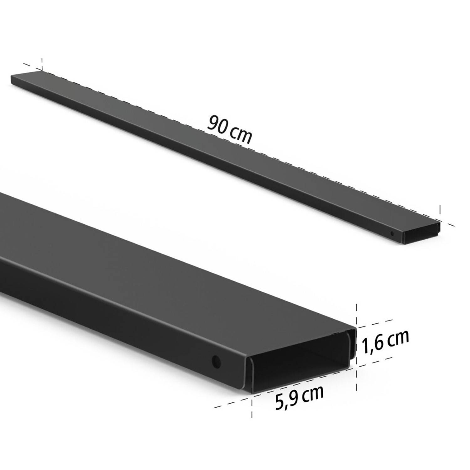 Magnetischer Kabelkanal 90cm Metall Schwarz-4