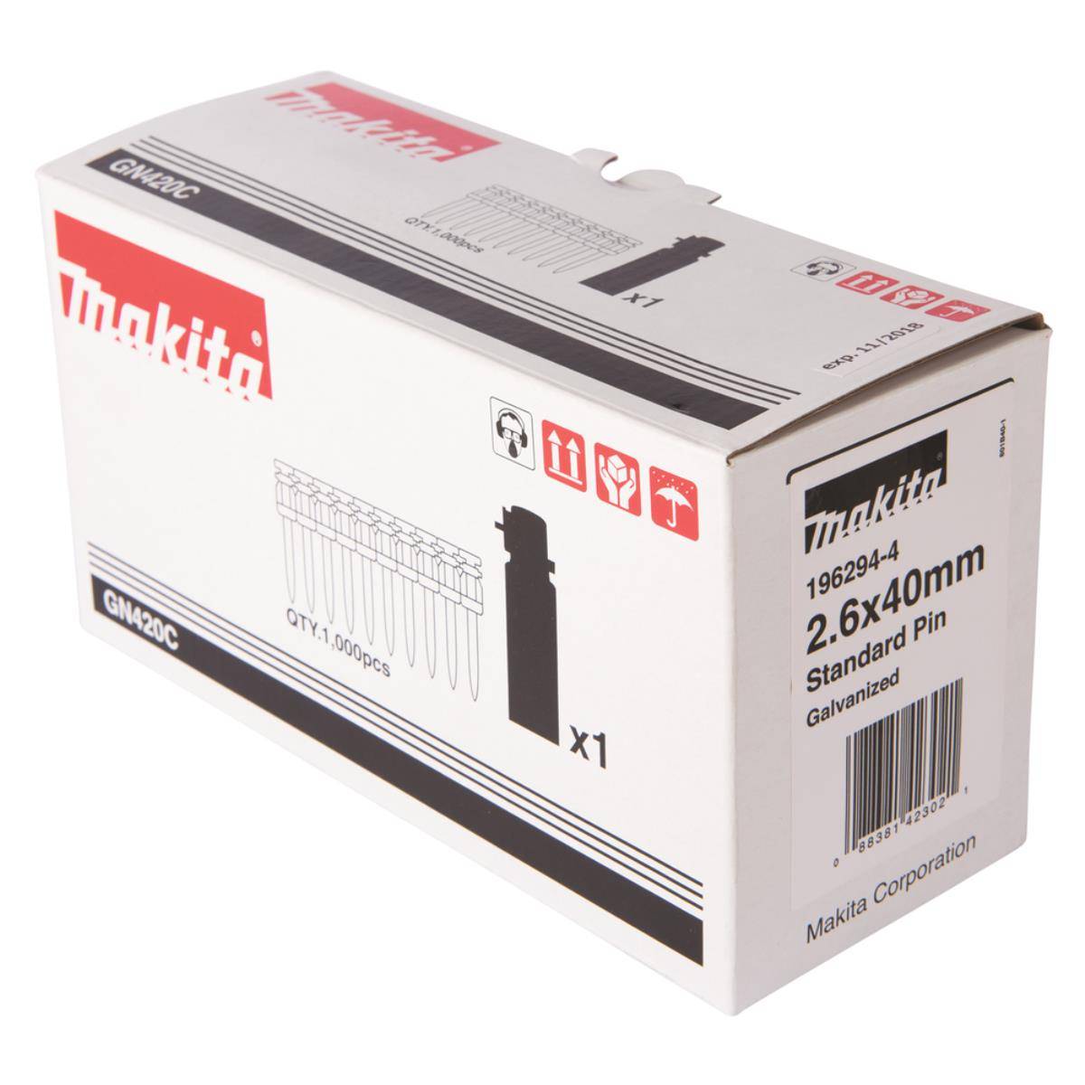 Makita Betonnägel 2,6 x 40 mm, 1.000 Stk. mit Gaskartusche Beton • 2,6 x 40 mm • 1.000 Stk.-1