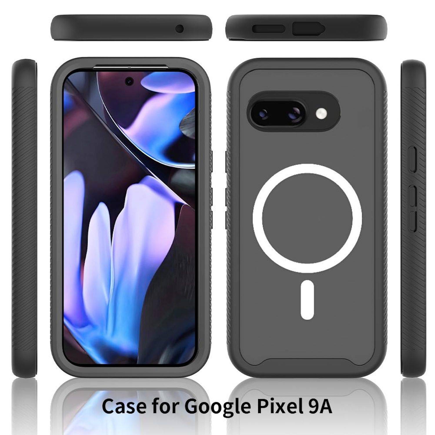 Für Google Pixel 9a Starry Sky Solid Series MagSafe PC TPU Hülle Bumper Schwarz-1