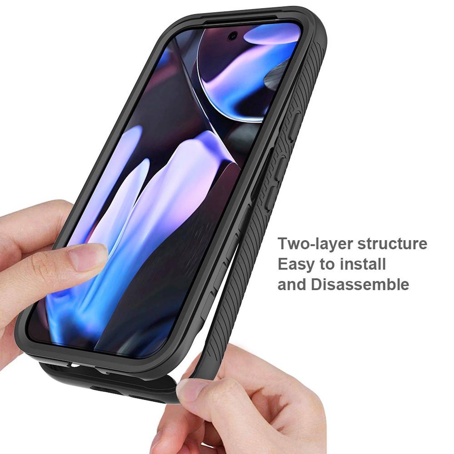 Für Google Pixel 9a Starry Sky Solid Series MagSafe PC TPU Hülle Bumper Schwarz-3