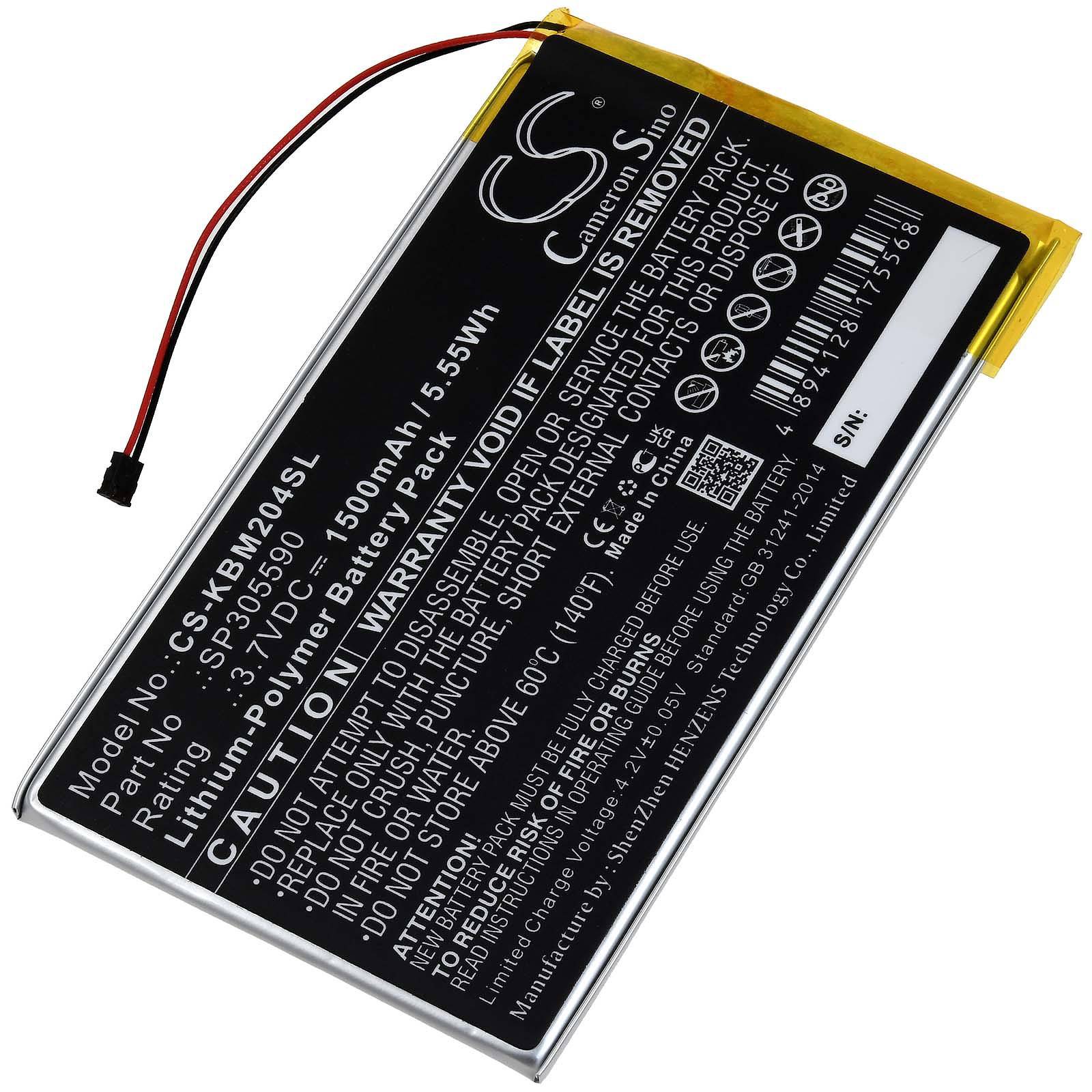 Akku passend für E-Book Reader Kobo Aura HD N204-KBO-B Typ SP305590, 3,7V, Li-Polymer-0