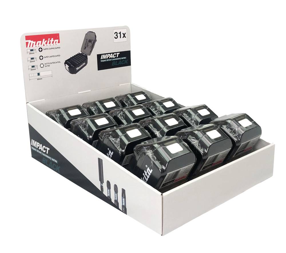 Makita Impact Black-Bit-Set in Akku Box - 12 Stück 12 Stk. • 31-teilig • 25 mm-1