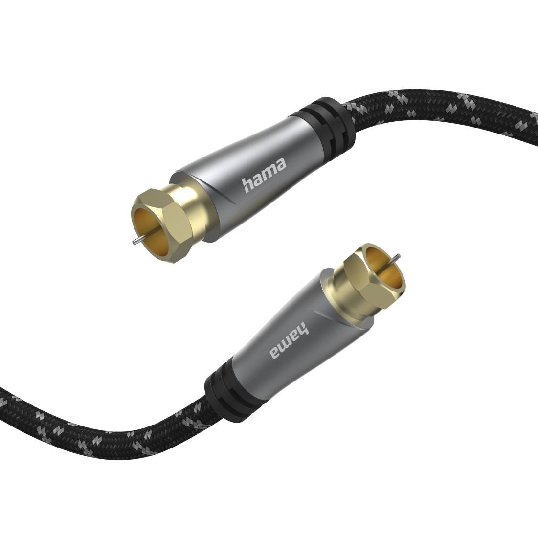 hama 00205077 SAT-Anschlusskabel, F-Stecker - F-Stecker, Metall, vergoldet, 1,5 m, 120 dB-2