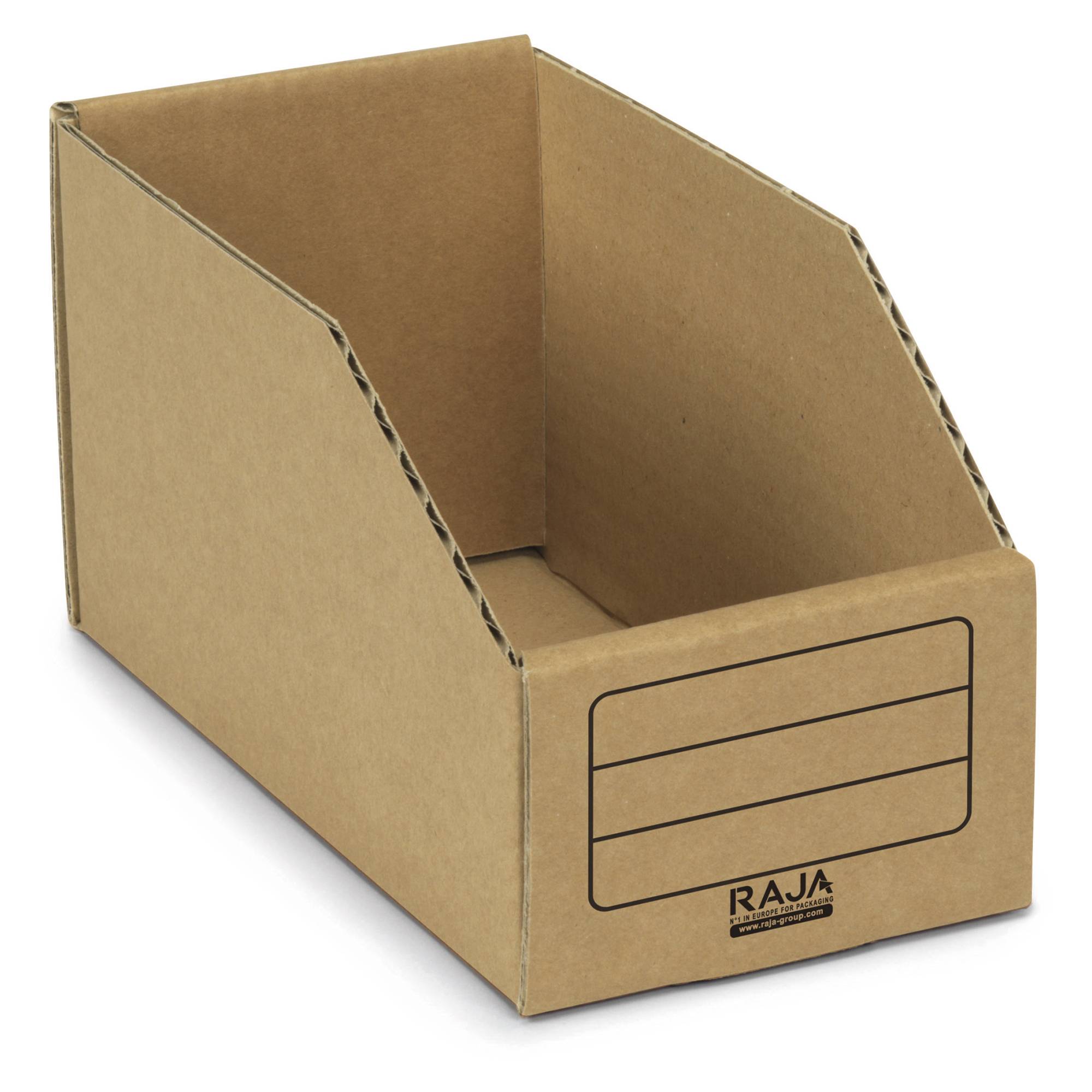 RAJAPACK Faltbare Karton-Regalkästen RAJA, 223 x 111 x 75/120 mm-0