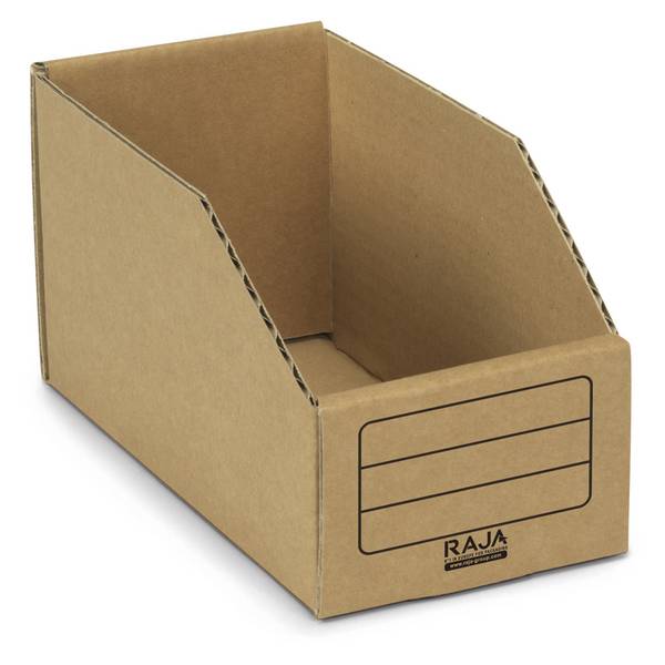 RAJAPACK Faltbare Karton-Regalkästen RAJA, 223 x 111 x 75/120 mm